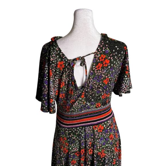 Girls from Savoy Floral Poppy  V Neck Mini Dress sz M - Picture 7 of 12